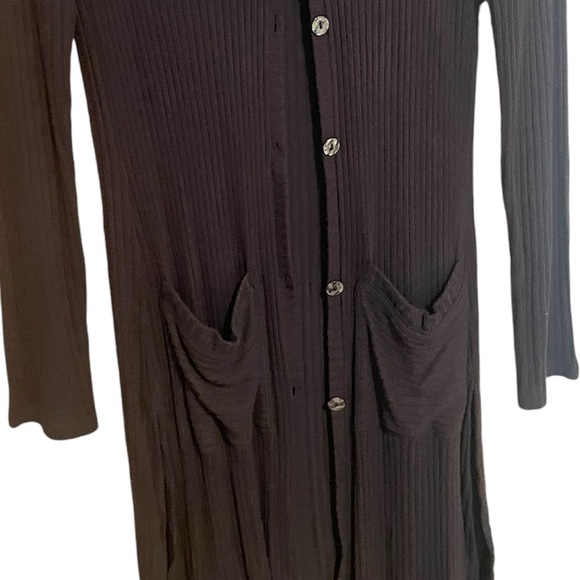 Anthropologie Akemi + Kin Ribbed Long Line Ribbed Duster Cardigan - Picture 3 of 4